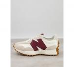 Бело-бордовые кроссовки New Balance 327 - фото 4