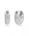 Серьги-Кольца Dextera с паве Swarovski, silver - фото