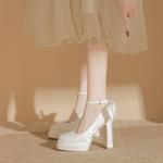 Dunnu Женские белые туфли на высоком каблуке - фото 6