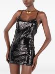 Roberto Cavalli платье мини с пайетками, черный - фото 5