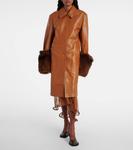 Кожаное тренчко с отделкой из овчины Jacques Wei, Yellowish-Brown - фото 6