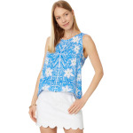 Топ Lilly Pulitzer Iona Sleeveless Top, цвет Lunar Blue My Flutter Half Engineered Woven Top - фото