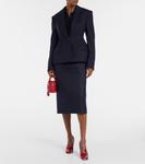 Шерстяная юбка-карандаш Stella McCartney, темно-синий - фото 2