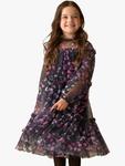 Детское платье с длинными рукавами и принтом из сетчатой ткани Angel & Rocket, Navy/Multi - фото 2