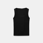 Футболка Zara Wide Strap Polyamide, черный - фото