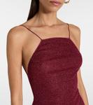 Платье миди с перьевым декором Lumière Oséree, бордовый - фото 4