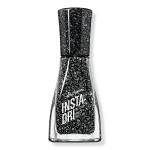 Лак для ногтей Insta-Dri, нейтральные оттенки Sally Hansen, Powerslide (black with white sparkles) - фото