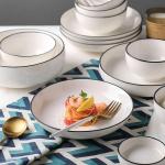 Набор посуды Kawasimaya, черный/белый, 4 тарелки 20 см - фото 3