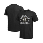 Мужская футболка brooklyn nets ball hog tri-blend с меланжевым принтом черного цвета Majestic, мульти - фото