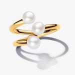 Кольцо Pandora Essence Treated Freshwater Cultured Pearl Open, золото - фото 3