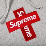 Худи Supreme Cross Box Logo, серый - фото 3