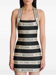 Balmain платье мини с жаккардовым логотипом, черный - фото 5