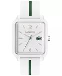 Мужские студийные часы с белым силиконовым ремешком, 36 x 38 мм Lacoste - фото