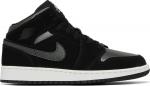 Кроссовки Air Jordan 1 Mid SE GS Black Anthracite, черный - фото