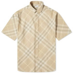 Рубашка Burberry Ekd Logo Short Sleeve Check, бежевый - фото