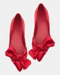 Балетки Gift из атласа с бантом Adeba, огненно-красный - фото 3