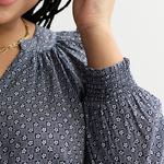 Топ с V-образным вырезом и застежкой на пуговицы, с длинными рукавами, plus size Sonoma Goods For Life, Green Jade Floral - фото 3