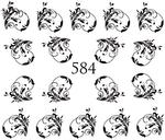 Водные наклейки для ногтей - №584, Raisin - фото