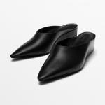 Мюли Massimo Dutti Wedge Heel, черный - фото