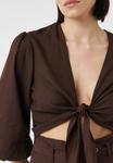 Блуза comma, темно-коричневый - фото 3