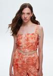 Топ TASSEL DETAILED PATTERNED CROP adL, оранжевый - фото