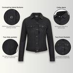 Кожаная джинсовая куртка e дальнобойщика для дохи Infinity Leather, черный - фото 2