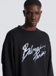 Хлопковый свитшот с принтом Balmain, черный - фото 7