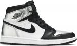 Кроссовки Wmns Air Jordan 1 Retro High OG Silver Toe, серебряный - фото