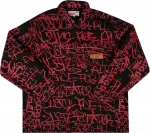Рубашка Supreme x Comme des Garçons Shirt Printed Canvas Chore Coat 'Black', черный - фото