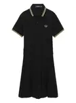 Мини-платье-поло с плиссировкой Fred Perry, черный - фото
