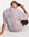 Фиолетовая оверсайз-футболка с принтом \"небесное солнце\" ASOS DESIGN - фото