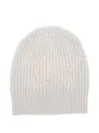 Шапка в рубчик с нашивкой-логотипом Lorena Antoniazzi, серый - фото