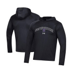 Мужская черная футболка реглан с длинным рукавом и капюшоном Northwestern Wildcats 2023 Sideline Tech Under Armour, черный - фото 2