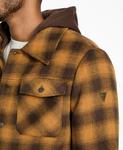 Мужская рубашка-куртка в клетку GUESS, Curcuma/Brown Check - фото 4