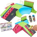 Фингерборд-рампа Neon Mega Park Invasion Скейт-парк + 4 карты трюков Tech Deck - фото 2