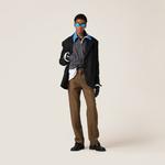 Прямой пиджак с тонкими полосками Miu Miu, черный - фото 2