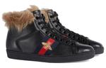 Кроссовки stripe ace high 'black fur' Gucci, черный - фото 2