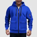 Толстовка с капюшоном Full Zip Up Casual Solid с карманами - фото 4