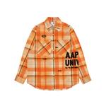 Рубашка A Bathing APE с клетчатым логотипом Aape, коричневый - фото 4