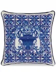 Подушка с принтом Majolica DOLCE & GABBANA, синий - фото