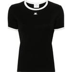 Футболка с вышитым логотипом Courrèges COURREGES, черный - фото