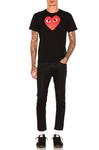 Футболка Comme des Garçons Printed Red Heart Cotton, черный - фото 4