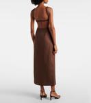 Льняное платье миди SIR, коричневый - фото 3