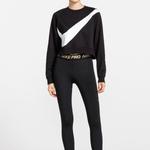 Толстовка (WMNS) Nike Sportswear Swoosh Large Round Neck Black, черный - фото 4