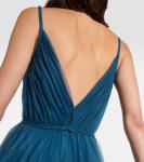 Платье Cassandra с накидкой из тюля Costarellos, Teal Blue 747 - фото 7