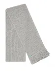 Шарф в рубчик с бахромой Alanui, серый - фото