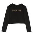 Balmain Kids футболка с логотипом, черный - фото