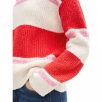 Толстовка Tom Tailor Structured Striped, красный - фото 5