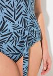 Купальник Ulla Popken LEAF PRINT WRAP LOOK, Denim Blue/Blue Denim - фото 4