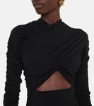 Платье макси из джерси с вырезом Vienna Khaite, черный - фото 4